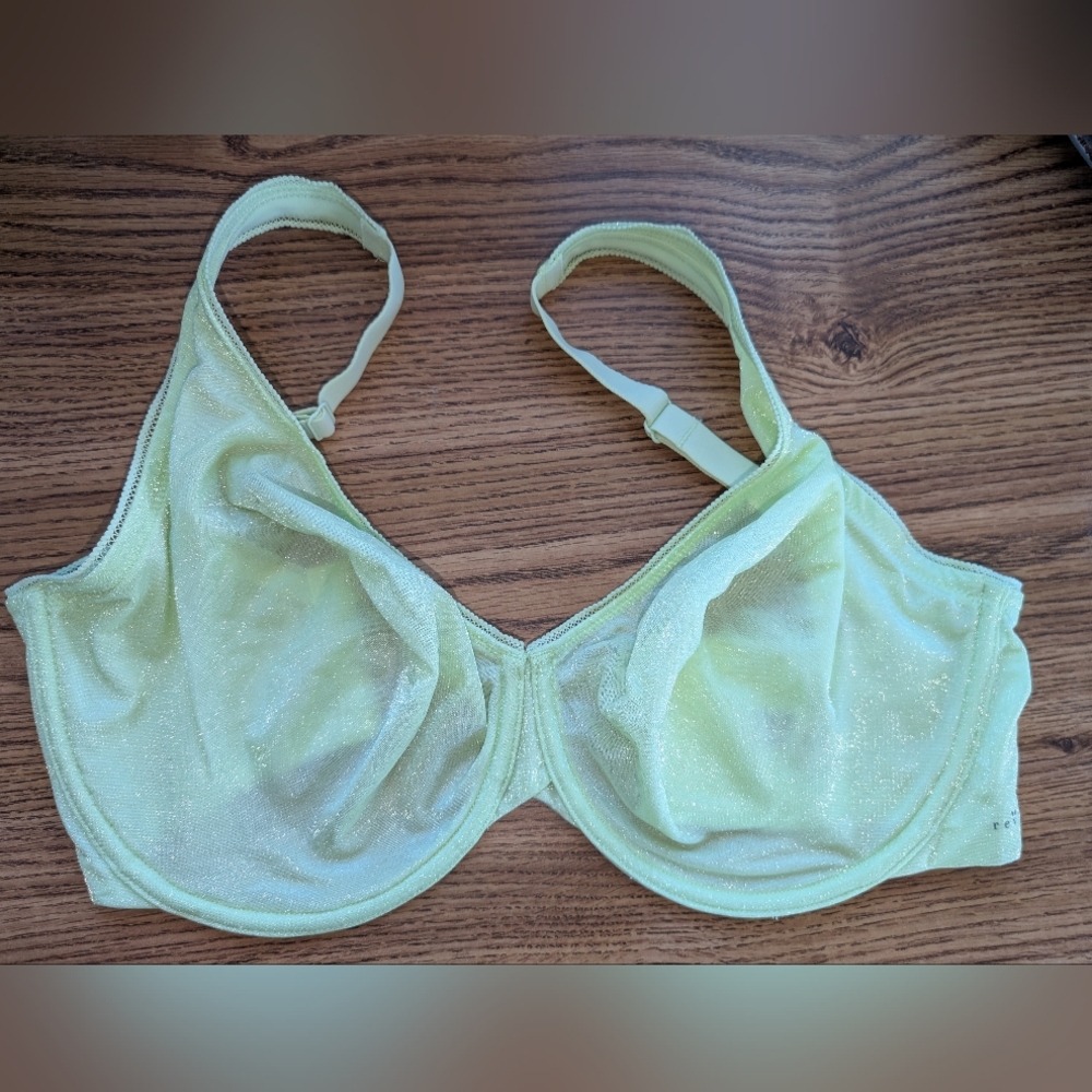 Reveal plunge neon green bra
